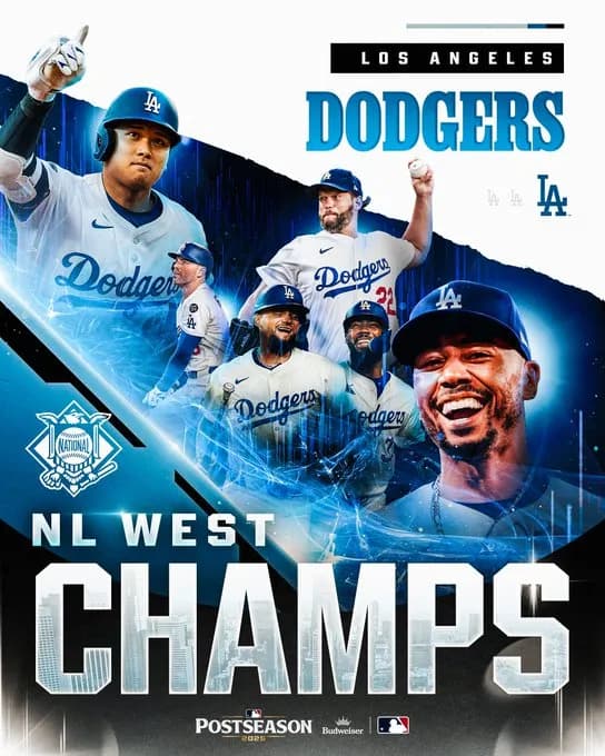ドジャース、４年連続２３回目の地区優勝！！！！！！！！！！