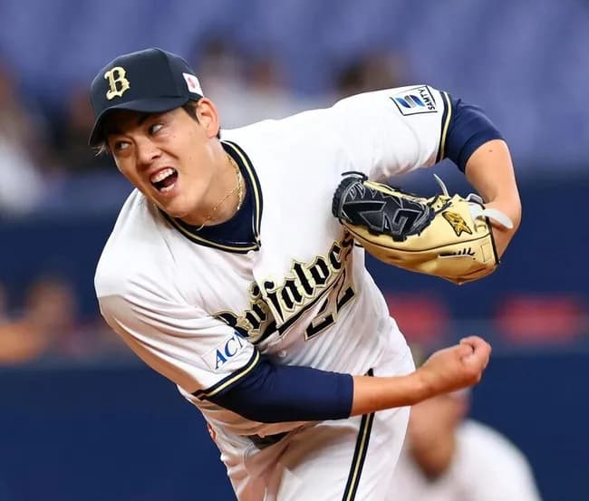 オリックスバファローズ九里　25試合11勝８敗 防御率 2.42 投球回数 164