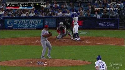 ドジャース、７回裏１アウト一二塁からベッツのタイムリーでリードを６点に広げる！ベッツは今日４安打３打点！！！！！！！！！！！！！！！！