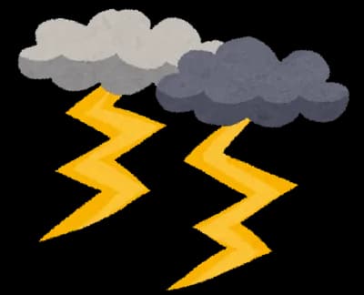 いきなり大雨と雷なったんやが