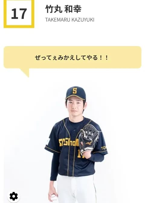 画像　ドラ1候補左腕の竹丸和幸、選手プロフィール欄では何故か右投げの写真