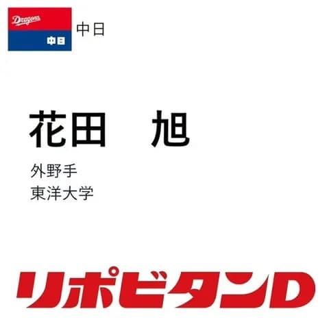 中日、ドラフト6位は東洋大・花田旭！恵まれた体格から鋭い打球を放つ外野手！！！