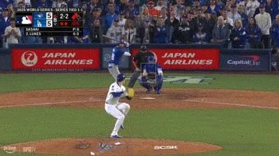 【WS第3戦】ドジャース・佐々木朗希、8回1アウト一二塁のピンチで登板し無失点に抑える!!!!!!!!!!!!!!!!!!