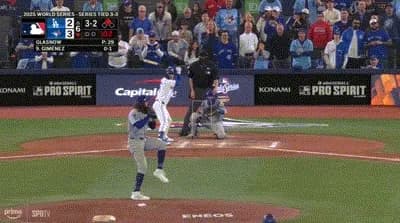 【WS第7戦】ブルージェイズ、６回裏無死二塁からヒメネスのタイムリーツーベースでリードを再び２点に広げる