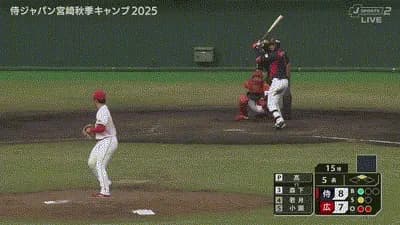 【侍ジャパン対広島練習試合】侍ジャパン・森下翔太、広島・髙から２ランホームラン！！！！！！！！！！！！！！！！！