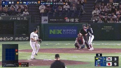 【侍ジャパン対韓国】侍ジャパン・佐々木の守備…