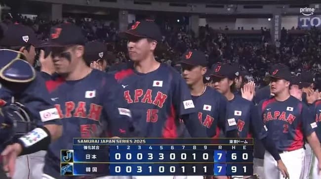 【韓国対侍ジャパン】侍ジャパン、韓国戦は引き分けで2連勝ならず　5回に逆転も…9回2死から大勢が痛恨同点弾