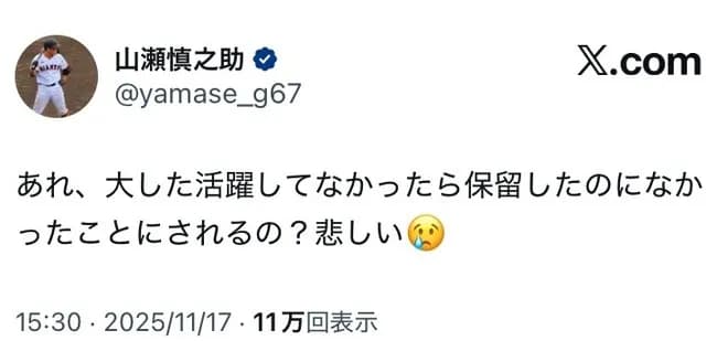 実は巨人の山瀬がした行為って割と大変な事だよな？