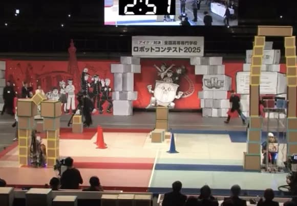【動画】高専ロボコン、高く積み上げるのではなく低く積み上げて無限にぐるぐる回ったほうが優勝するwｗｗｗｗ
