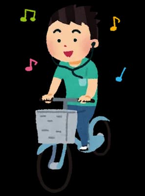 イヤホン付けながら自転車は罰金ですw←いや外音取り込みモードなんやが