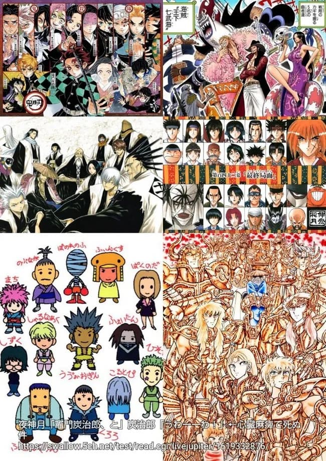 柱と王下七武海と護廷十三隊と十本刀と幻影旅団と黄金聖闘士ってどれが一番強い？