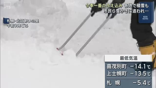 【札幌】朝から雪かき「１時間くらいやっている、口の周りが凍えて」今冬一番の寒さ　初の真冬日www