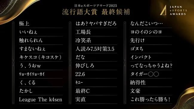 【悲報】2025流行語大賞候補、クソみたいなのしかない【eスポーツアワード】