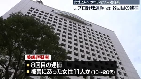 元プロ野球選手（43）、8回目の逮捕