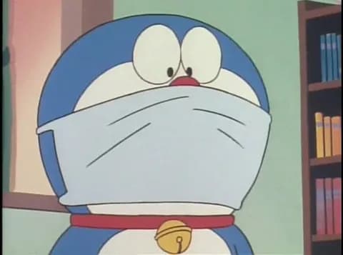 このドラえもんってどうやってマスクを付けてるんや?