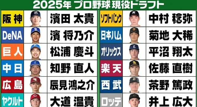 現ドラ2025の指名順『巨人⇔日ハム SB→ロッテ→阪神→ヤクルト→カープ→楽天』だった説