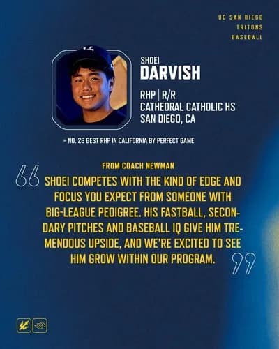 ダルビッシュ有の息子、ひっそりとカリフォルニア大野球部に入部