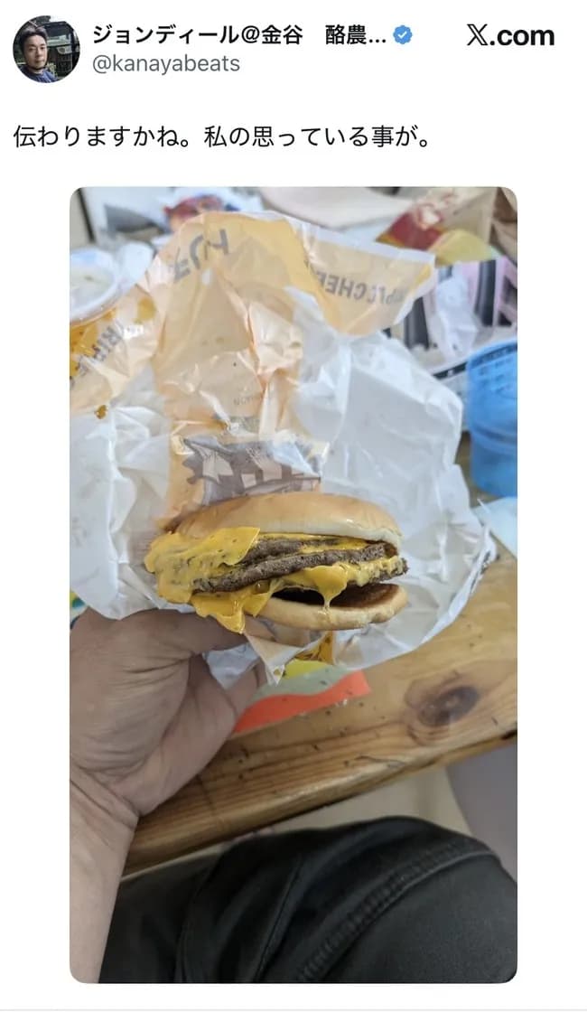 【画像】マクドのハンバーガーを買った人　激怒