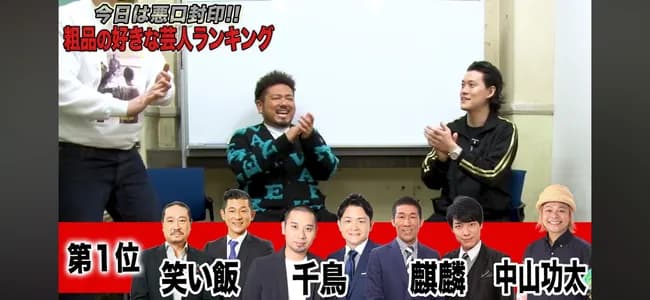 粗品さん、好きな芸人ベスト5を発表