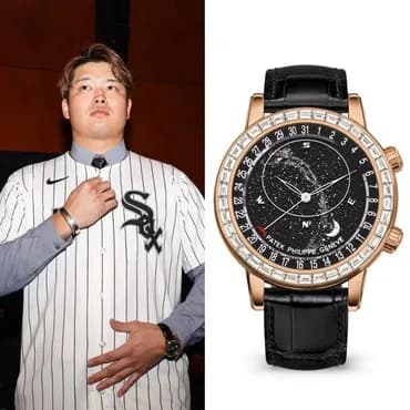 ホワイトソックス村上の腕時計   金額的には 腕に一軒家巻いてる感じか