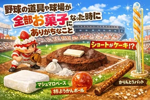 野球の道具や球場が全部お菓子になった時にありがちなこと