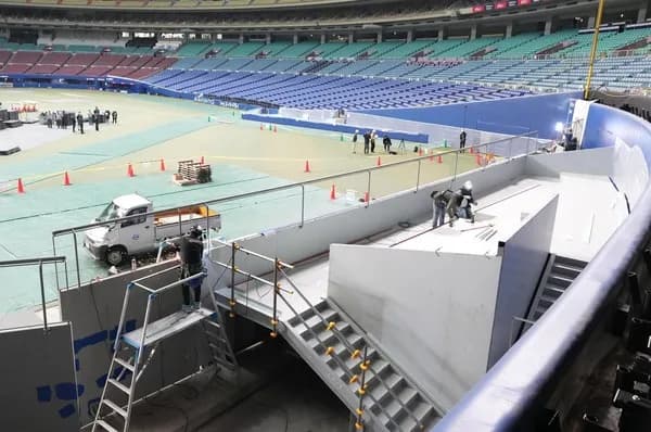 バンテリンドーム、ホームランウイング工事を公開