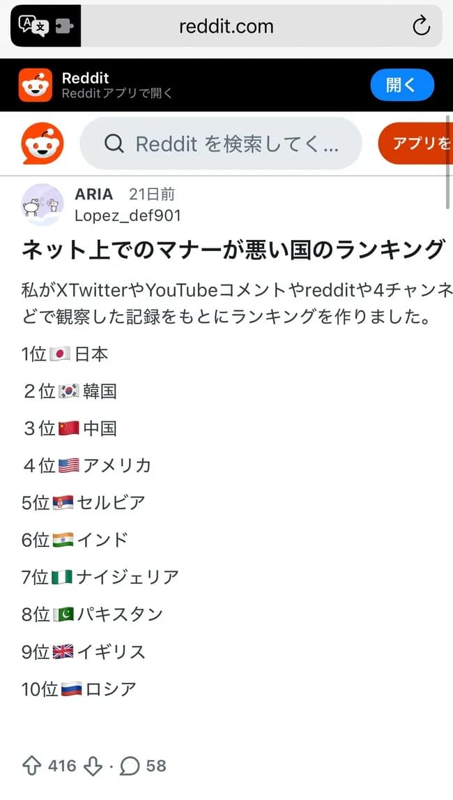 ネットの民度が低い国ランキング、あの国が1位にｗｗｗｗｗｗｗｗ