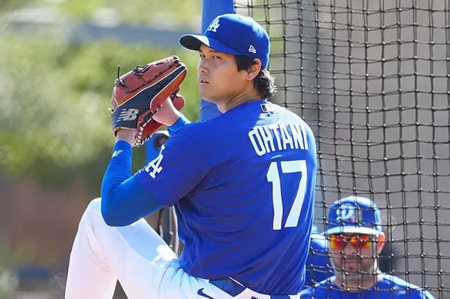 大谷、投球練習で157.7kmを記録