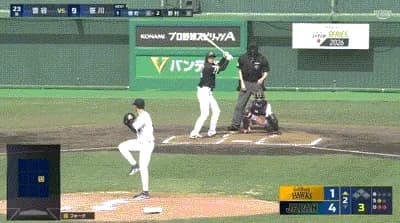 【侍ジャパン対ソフトバンク】ソフトバンク・笹川、侍ジャパン・曽谷からソロホームラン！2点差に詰め寄る！！！！！！！！！