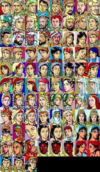 蒼き狼と白き牝鹿・ジンギスカンの顔グラを並べてみた～光栄美術館～