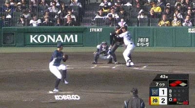 【阪神対西武オープン戦】阪神ドラ3岡城、7回1アウト二三塁から2点タイムリースリーベース！リードを3点に広げる！！！！！！！！！！！！！！！