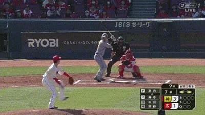 【広島対阪神オープン戦】阪神、7回表に高寺と中川の連続タイムリーで3点追加！リードを5点に広げる！！！！！！