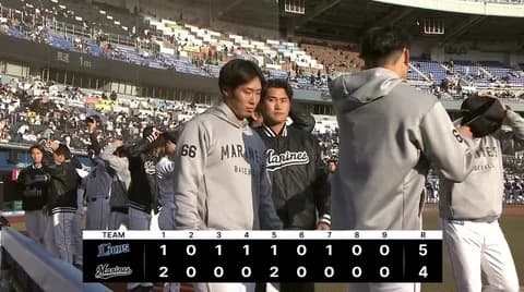 3月15日　ロッテ４－５西武　先発小島が5回途中4失点、ポランコの一発など打線は二桁安打も接戦を落とす