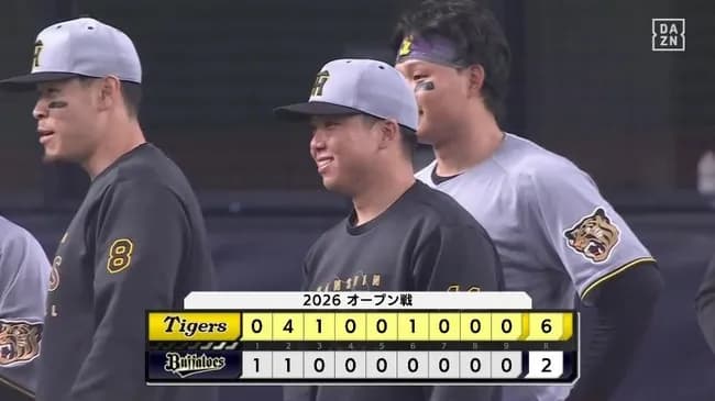 【オリックス対阪神オープン戦】阪神がオリックスに逆転の快勝！2回に5連打 坂本がⅤ打 小幡は猛打賞 近本2打点 村上6回3安打2失点（自責1）救援陣は無失点