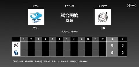 試合実況　3月22日13:30～ 中日－ロッテ オープン戦