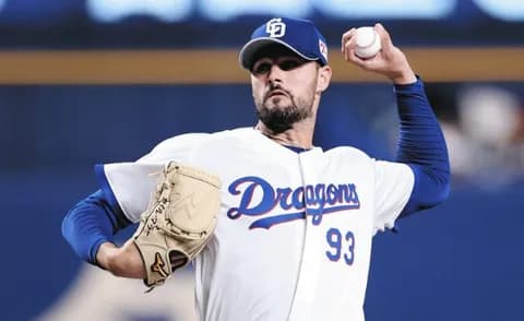 【中日】先発マラー、上々の5回1失点！ロッテ打線相手に被安打5！