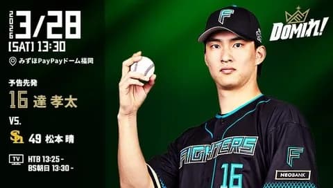 【予告先発】達孝太｜3月28日 ソフトバンク戦｜13:30開始