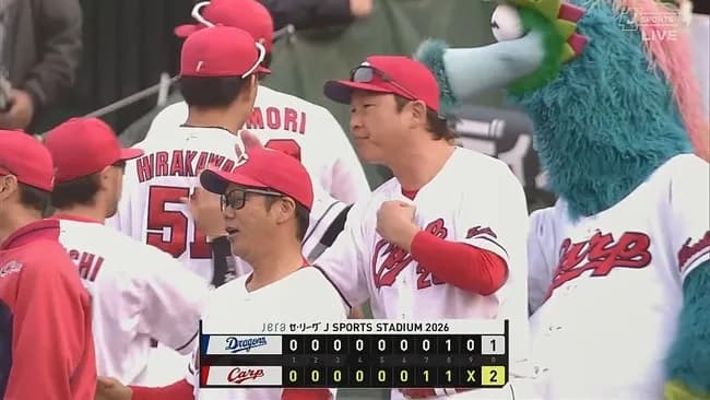 【広島対中日2回戦】広島が４年ぶりの開幕連勝！新井政権で初の好スタート　８回にファビアンが決勝打で中日に競り勝ち　新外国人ターノックは来日初勝利はお預けも…７回０封