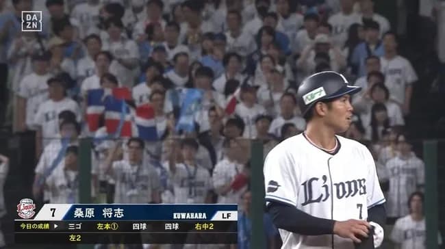 西武桑原、猛打賞＆5出塁ｗ