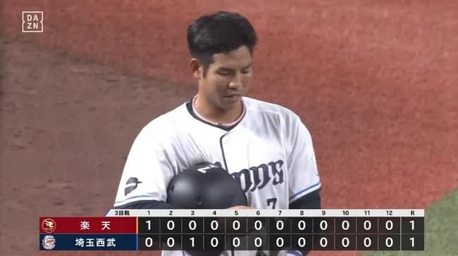 【西武対楽天3回戦】西武対楽天は１－１で延長１２回引き分け