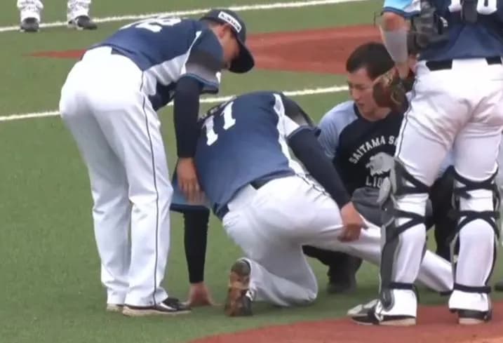 西武・上田大河、右太もも裏を負傷して降板