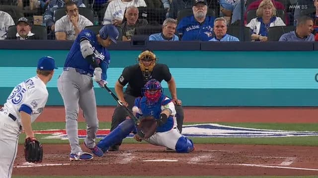 大谷、2試合連続ホームラン　インローのボール球をバックスクリーンへ