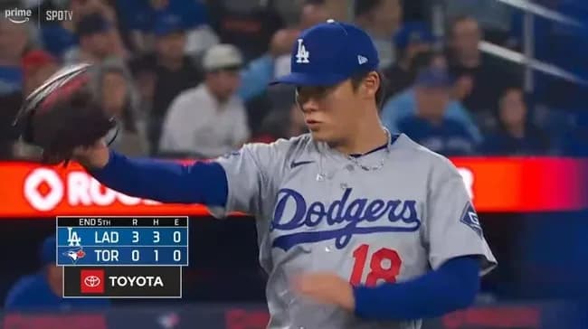 山本由伸、５回まで１安打無失点６Ｋ！勝ち投手の権利！！！！！