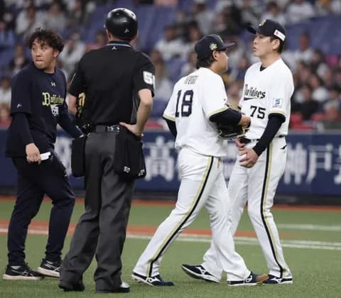 宮城大弥が左腕に違和感…6回途中に急きょ降板