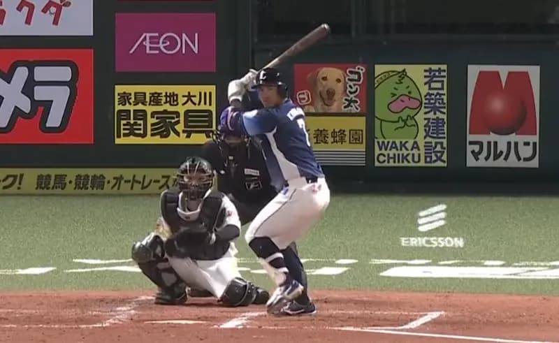 桑原将志  .283(46-13) 1本 2打点 出塁率.377 OPS.812