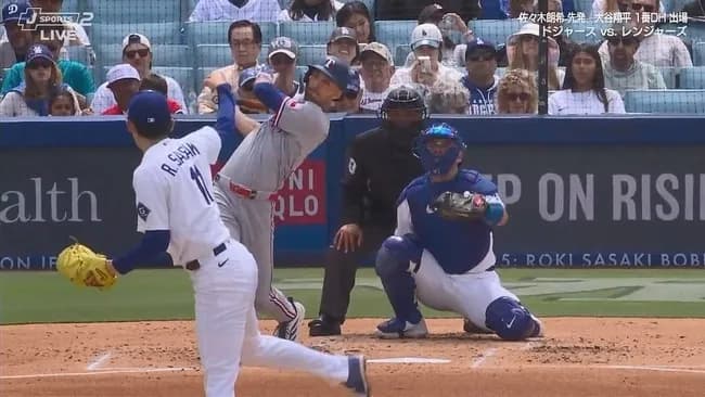 ドジャース・佐々木朗希、3回にカーターにソロホームランを打たれ同点に追いつかれる
