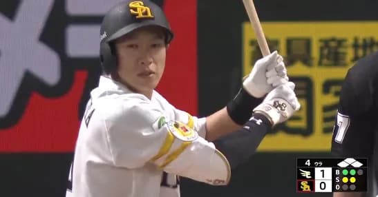 柳田悠岐の同点タイムリー！！山川穂高の併殺間に勝ち越し