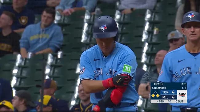 岡本和真が9回に同点タイムリー！5試合ぶりマルチ安打