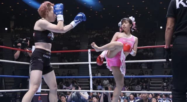 【動画】K-1に現れたリアル春麗、ユニークな戦い方で世界でバズってしまうw