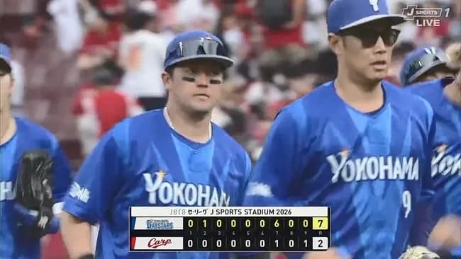 【広島対DeNA3回戦】ＤｅＮＡ　２連勝で４位浮上　七回に４者連続適時打など一挙６得点　先発・東は６回無失点で今季３勝目　広島に昨年９月から７連勝